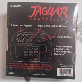 Atari Jaguar JOYSTICK CONTROLLER in Box NEW OLD STOCK GREY BUTTON Complete w/Box