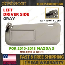 Gray Left Driver Side Sun Visor w/ Lights For Mazda 3 2010-2013 BBM2-69-320C-75