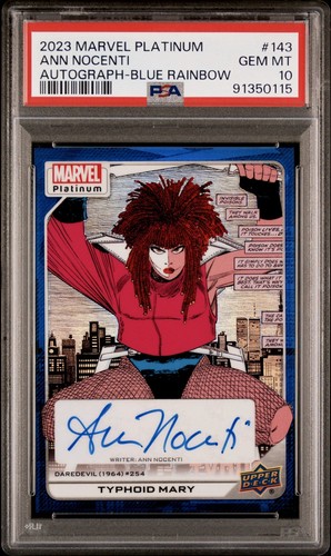 2023 Marvel Platinum Auto Blue Rainbow /15 #143 Ann Nocenti PSA 10 💎 🔥POP 1/0^