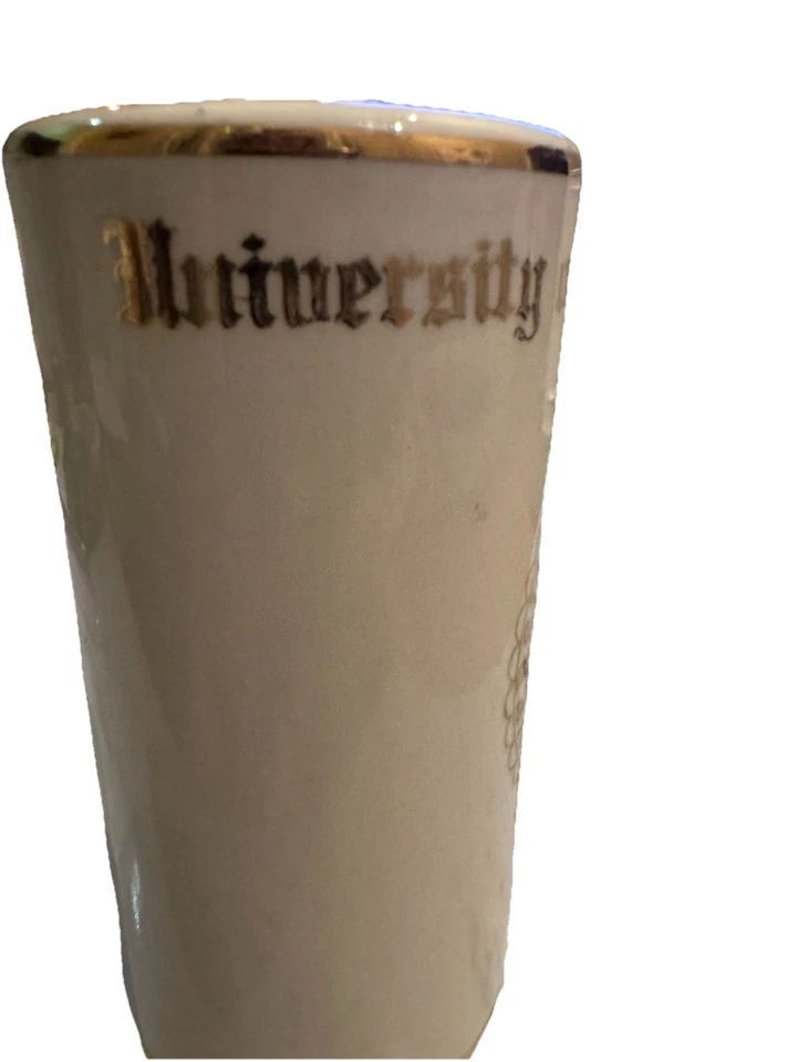 Taza de cerámica vintage de la Universidad de Notre Dame adorno dorado años 70 logotipo ND coleccionable Foto 4 de 4