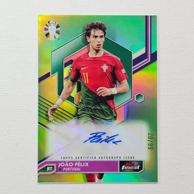 2023 Topps Finest Road to UEFA Joao Felix Auto Neon Green Refractor 26/99