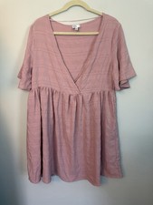 Nordstrom Rack Pink Zephyr Textured Midi Wrap Dress Sz S Oversized NEW