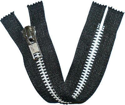 Cerniera Lampo Albert Nera 7/18cm Con Denti In Ottone - Chiusa - Numero 8