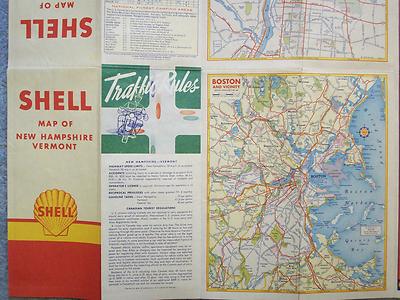 1960 NEW HAMPSHIRE VERMONT HIGHWAY MAP SHELL  drawn on a Polyconic Projection