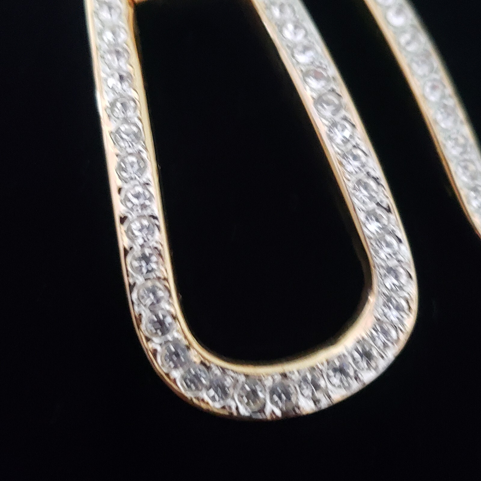 RETRO STATEMENT BOLD EARRINGS CLIP ON RHINESTONES… - image 4