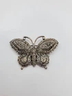 Vintage Silver Butterfly Brooch Pin Large Pendant Costume Jewelry Gift