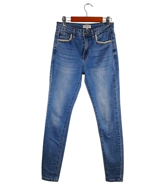 Mimi Mua Firenze Women s Beaded Jeans Size XS JRAG-2512