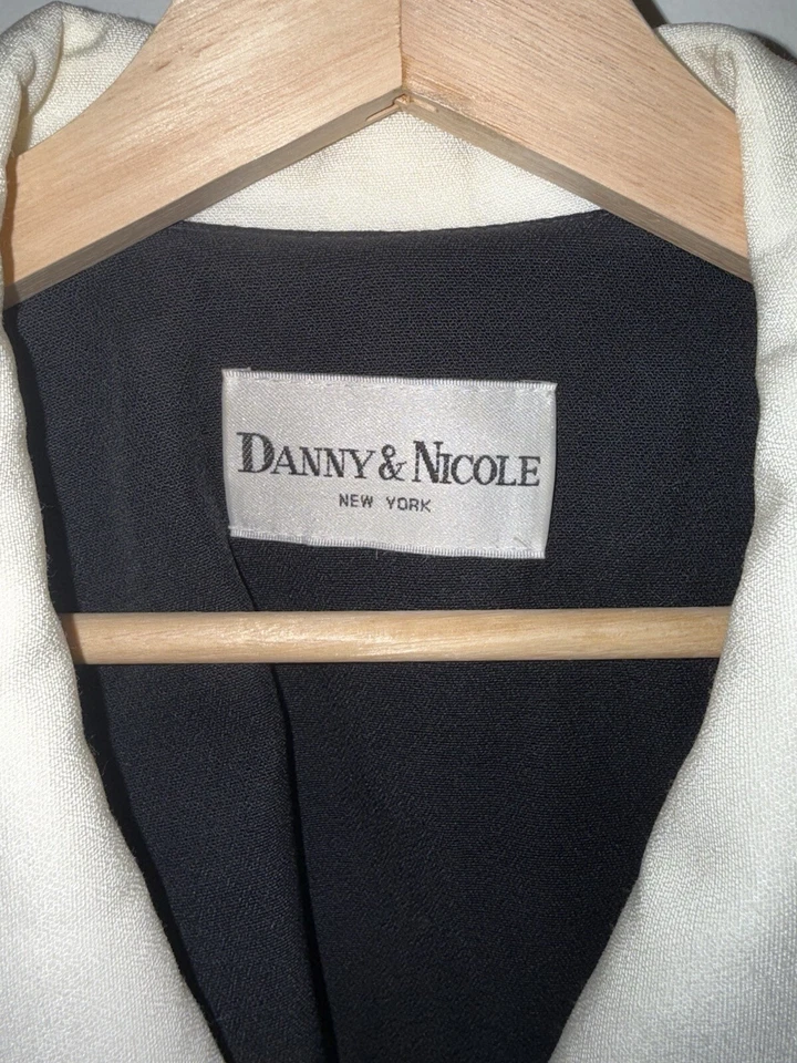 Vestido Abrigo Vintage Danny And Nicole Doble Pecho Talla?? Negro Blanco - BUB Foto 2 de 4