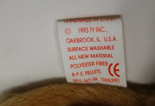 Ty Bones the Dog Beanie Baby, Rare 1993/4, 4 Line Poem Excellent - Picture 8 of 8