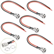 5pcs 5.5 x 2.1mm DC Power Jack Socket Threaded Female Mount Adapter Connector