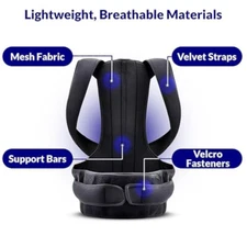 Posture Corrector for Gym/Office - Lumbar Support & Back Pain Relief (Unisex)