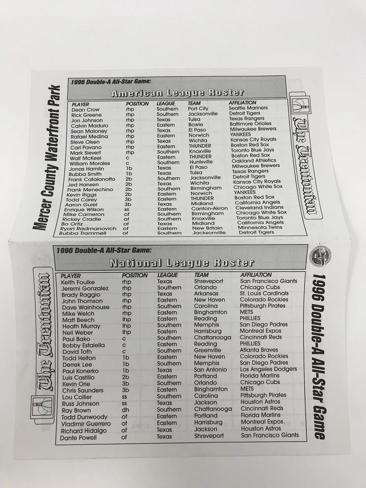 Trentonian Newspaper Special Preview July 1996 AA All-Star Game Trenton Thunder - Imagem 3 de 4