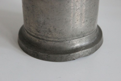 Mesure Pichet Etain 1 Litre Villardry Angers Poinçon Maître à identifier XIXe - Picture 6 of 12
