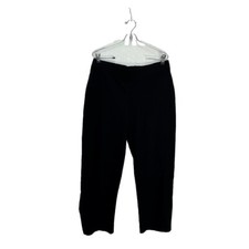 Eileen Fisher Black Crepe Stretch Pull On Relaxed Fit Pants Womens Size S Casual