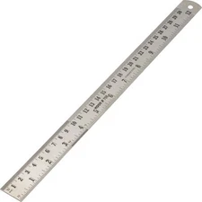 12" Stainless Steel Ruler Inches & Millimeter Measurerment Conversion Tool
