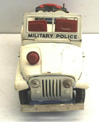 1950s Japan Japanese Tin Friction Jeep CJ MP Military Police 8" Original Cond - Picture 4 of 8