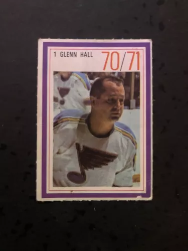 1970-71 Esso Power Player Glenn Hall Stamp St Louis Blues