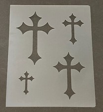 Cross 7 Stencil 10mm or 7mm Thick, Crosses, Skull, Tattoo, Tribal, Airbrushing