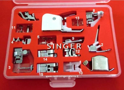 - SENZA MARCA/GENERICO – Kit 15 Piedini ORIGINALI Set Accessori per Macchina per Cucire SINGER NECCHI