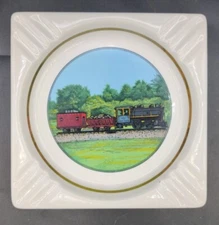 Vintage Salem Collectors Editions Train Scene Carbon Limestone Ashtray 