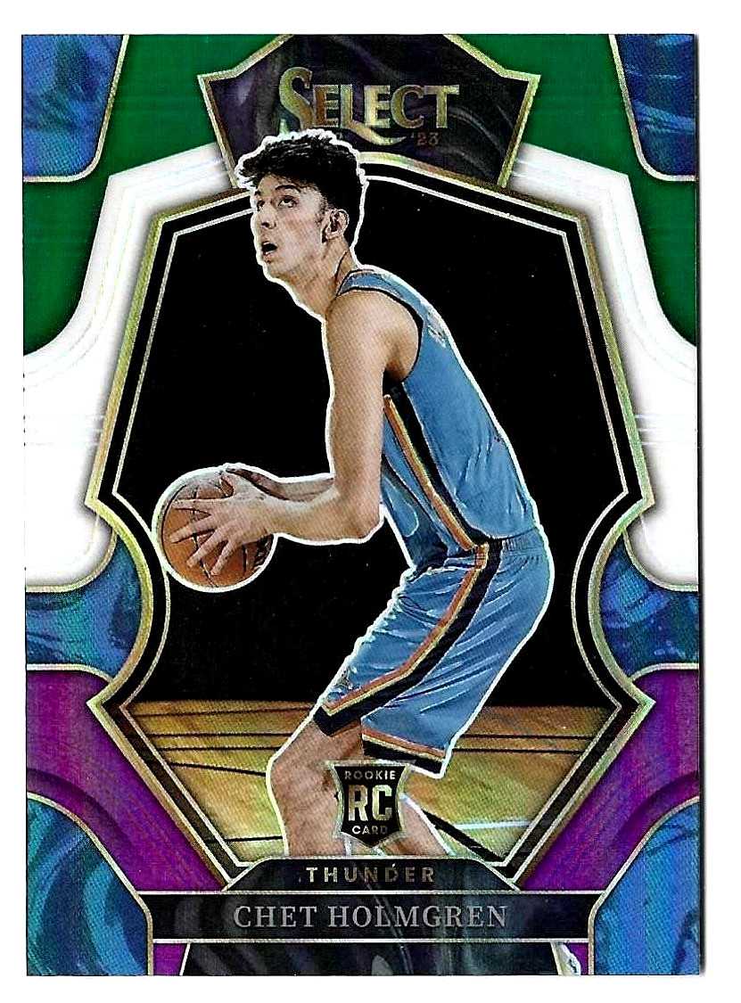 2022-23 Chet Holmgren Panini Select Green White Purple Premier Rookie - Thunder