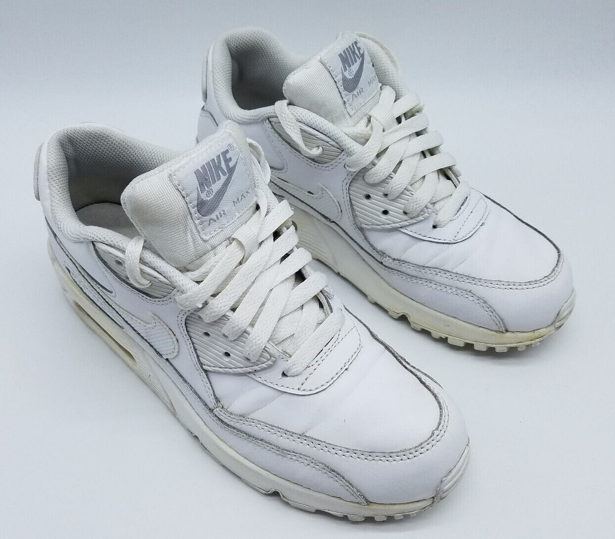 Nike Air Max 90 LTR (GS) Boy's Size 6Y Sneakers Triple White | eBay