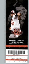Boston Red Sox vs Baltimore Orioles 6/10/2014 Full Ticket - Jim Palmer ,.