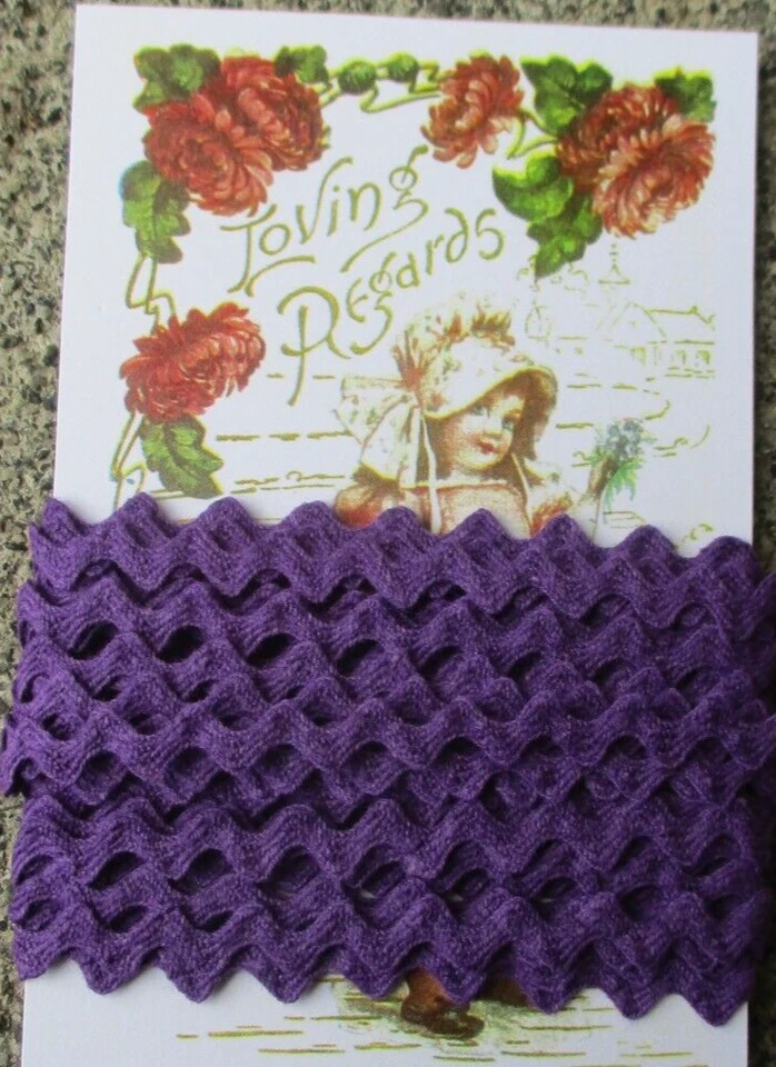 5 yd~1/4" Purple Vintage Cotton Rick Rack Trim~ NOS - Image 1 of 1