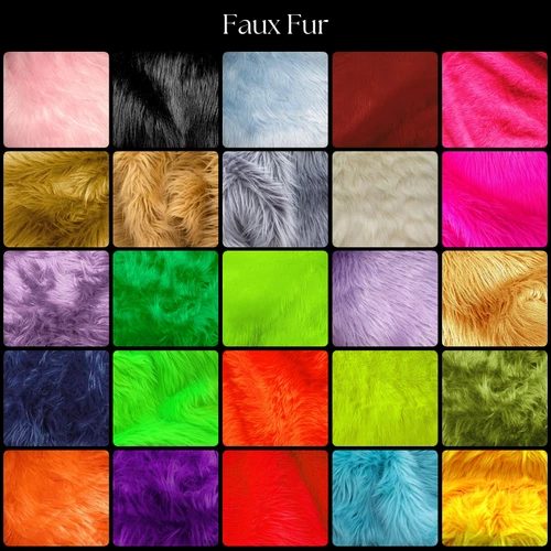 Fluffy Shaggy Faux Fur Fabric – 60” Wide by the Yard for Home & Fashion - product listing photo