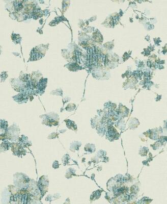 Vliestapete Blumen Floral petrol Glitzer Erismann Sevilla 5988-08 (3,27 /1qm)