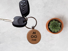 Custom Engraved Wooden Keychain Personalized Name Logo Handmade key hanger
