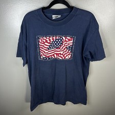 Vintage Buffalo NY New York American Flag Made in USA Shirt Size Large