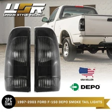 DEPO Smoke Smoked Tail Light Pair For 1997-2003 Ford F-150 / F150 Pickup Truck