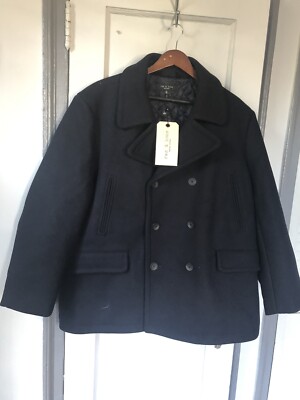 NWT RAG BONE Men's Black Peacoat size XXL MRSP $995
