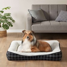Friends Forever Bolster Dog Bed Couch with Foam X-Large Black
