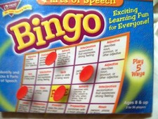 Trend Enterprises Parts of Speech Bingo Ages 8  Up 3 to 36 Players NEW  