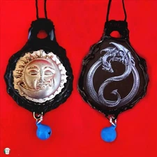 alchemy talisman astrology amulet magic pendant uroboro dragon sun moon gold