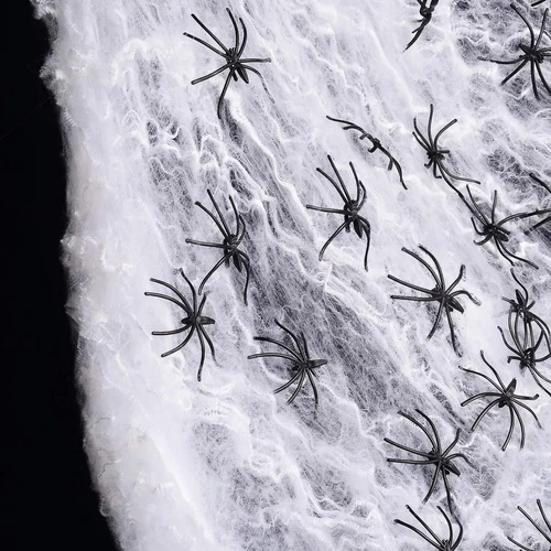 300g Halloween Spider Web with Black Spider Stretchable Cobweb Party Decoration