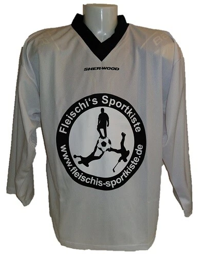 SHERWOOD Sher Wood Eishockey Trikot mit *Fleischi* Logo Weiß