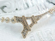 Rhinestone Eiffel Tower French Hair comb, Paris Theme wedding comb, French comb
