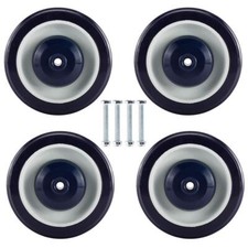 4pcs 5" Commercial Shopping Cart Wheels Kit w/ Axles Bolts Replacement Casters