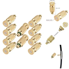 10 Pack Outdoor Brass Misting Nozzles with 0.012 Orifice for Effective Cooling