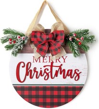 Christmas Sign for Front Door Wall Decor - 12 inches, Bright