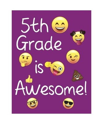 5th Grade is Awesome!: Fifth Grade Emoji Composition Notebook, Wide Ruled, Back 