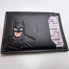 Personalized Leather Bat Wallet Superhero Mask Card Holder Heroic ID Wallet.