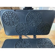 CucinaPro Piccolo Pizzelle Baker Silber Top 4 Mini Cookie Maker