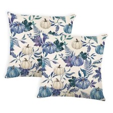 Fall Blue Pumpkin Pillow Covers 16x16 Inch 16" x 16" Pack of 2 Blue Pumpkins