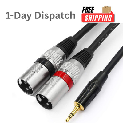 Tisino 3.3FT 3.5mm to Dual XLR Stereo Cable Y Splitter Male