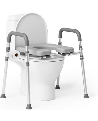 Toilettensitzerhöhung mit Griffen gepolsterter Sitz und Griffen 500 Pfund Tragfähigkeit