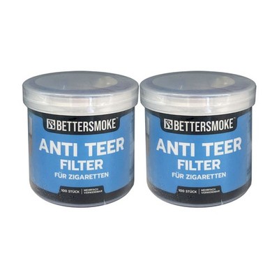 Bettersmoke Anti Teer Filter für Zigaretten, 2 Packungen je 100 Stück